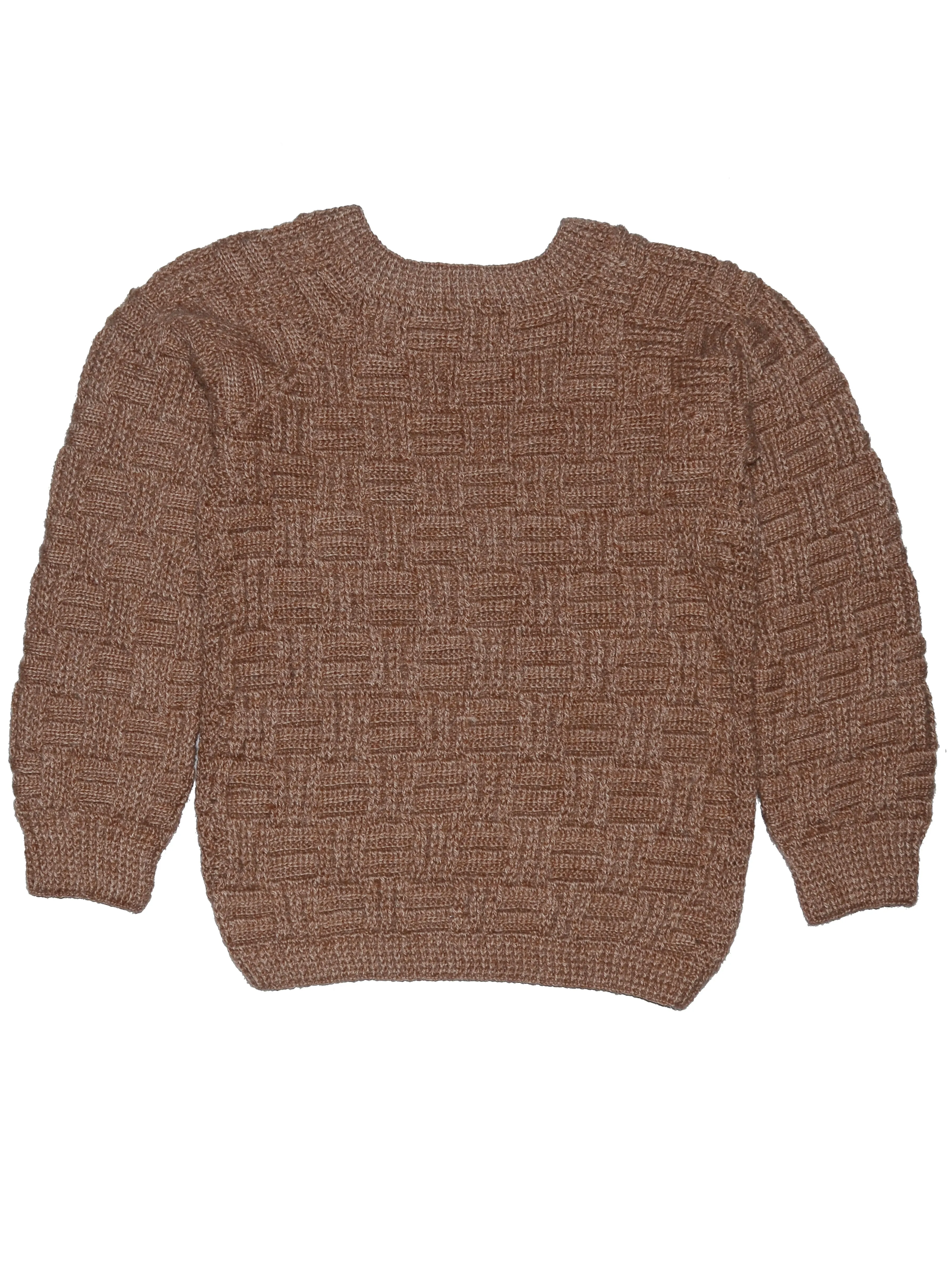 Beautiful Handmade Graminarts Knitted Pullover In Sepia Color For Women/Girls