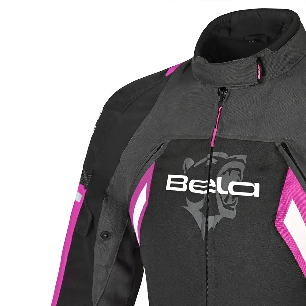 BELA Elanur Lady Motorcycle Touring Jacket Black Grey Pink