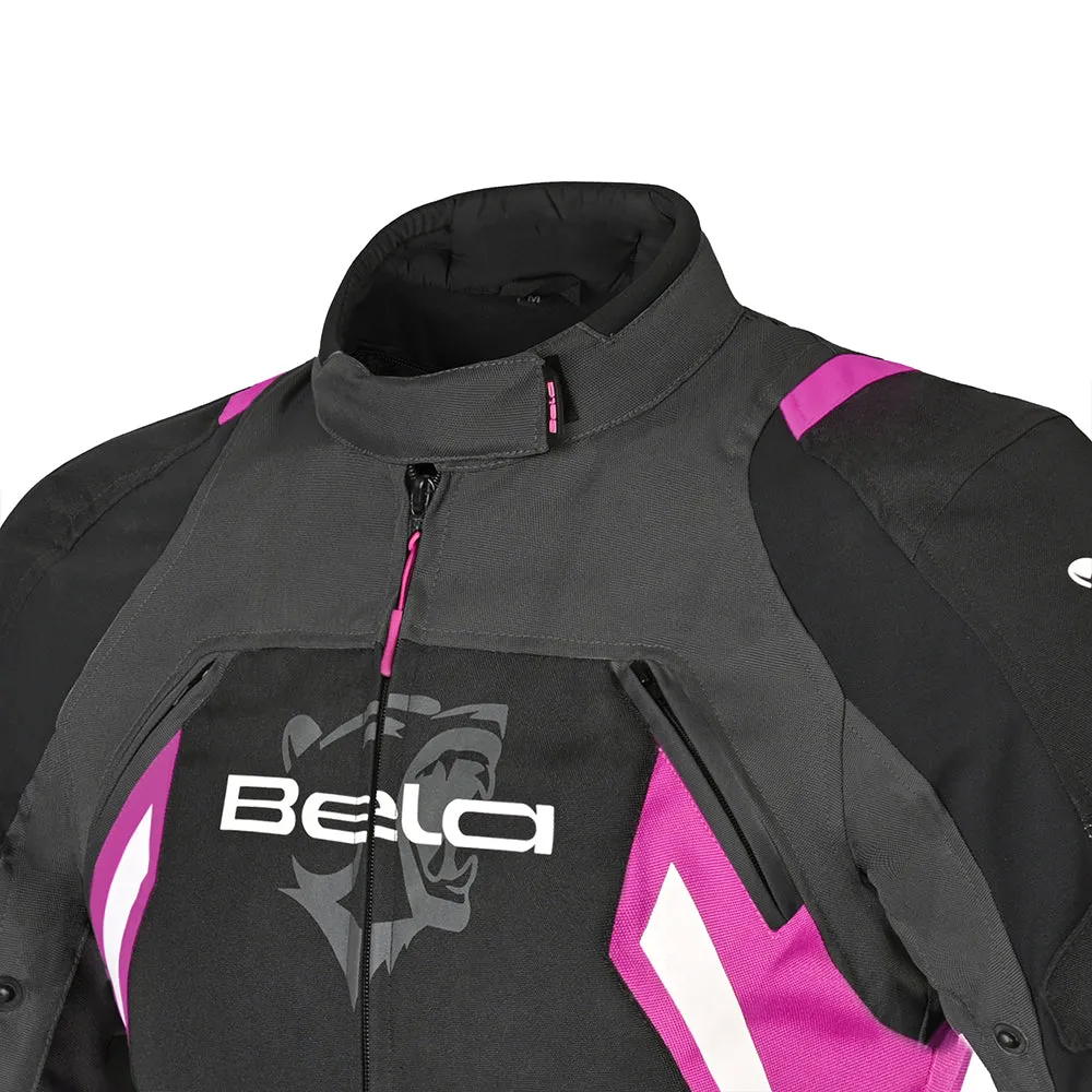 BELA Elanur Lady Motorcycle Touring Jacket Black Grey Pink