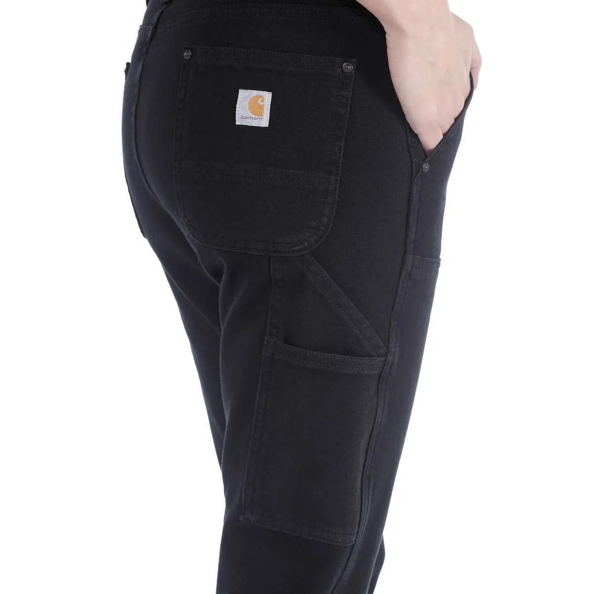 Carhartt&#x20;104296&#x20;Women&#x27;s&#x20;Stretch&#x20;Twill&#x20;Double&#x20;Front&#x20;Trousers&#x20;-&#x20;Black