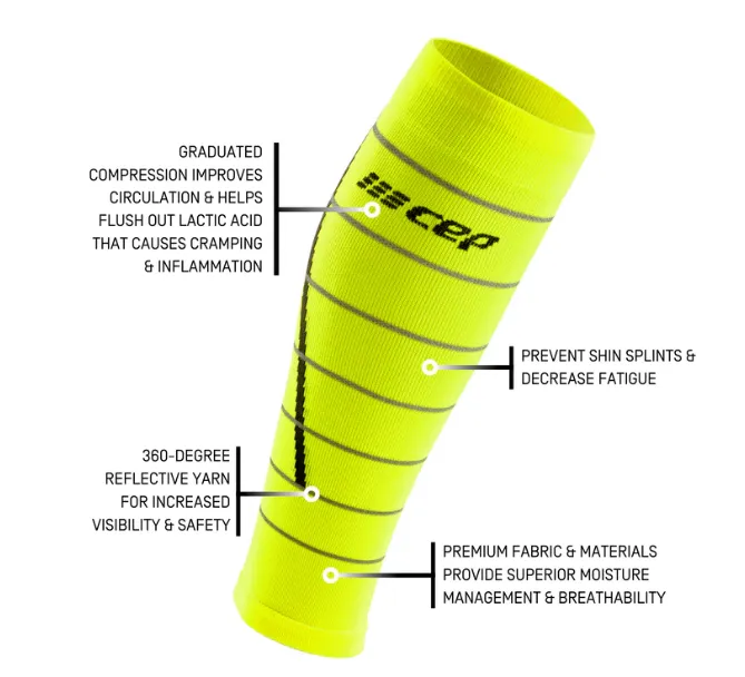 CEP Men's Reflective Calf Sleeves - Neon Yellow ( WS50FZ )