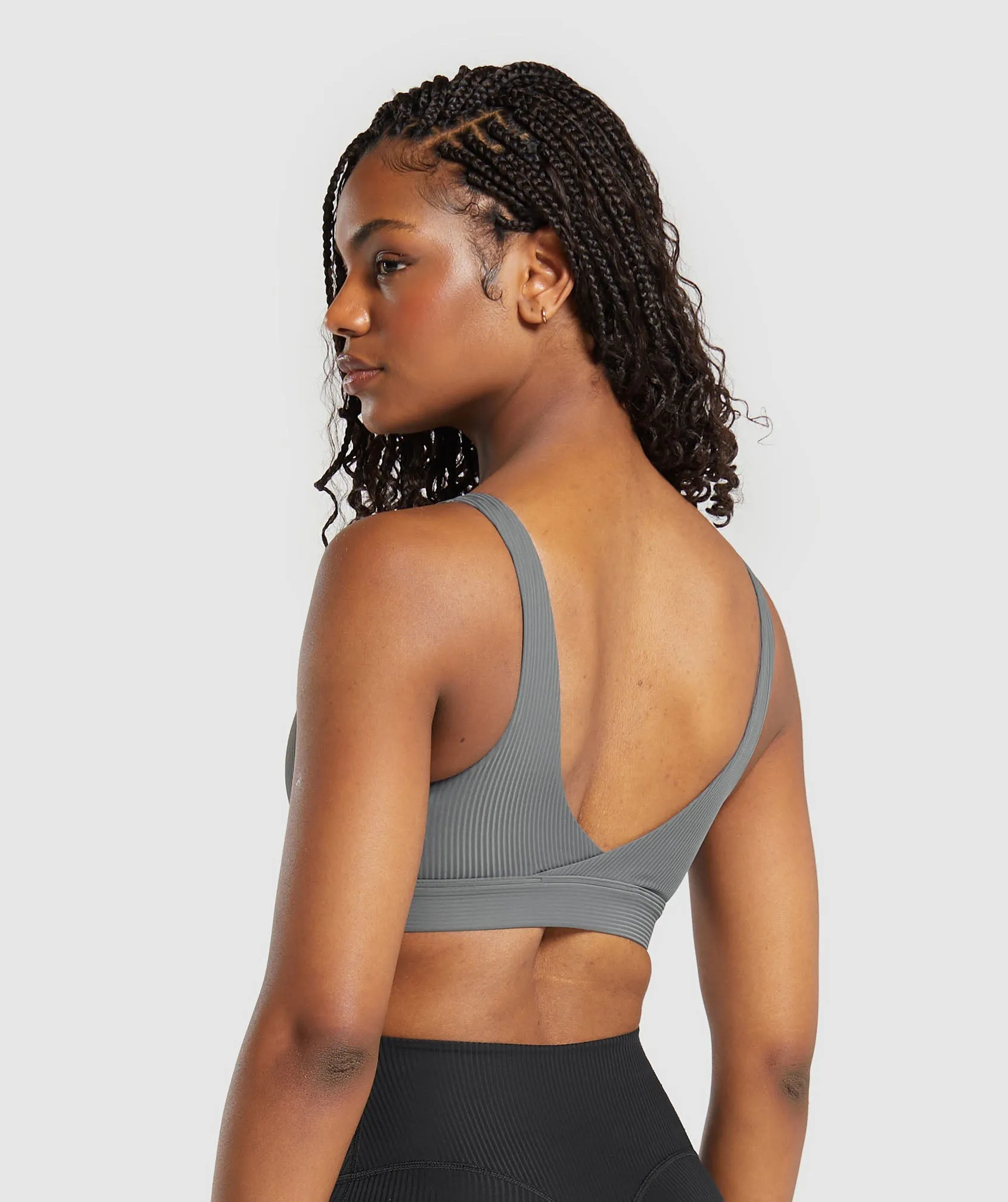 Gymshark Ribbed Sports Bra - Brushed Grey