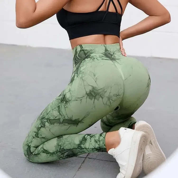 Hip Lifting Tie-Dye Seamless Leggings