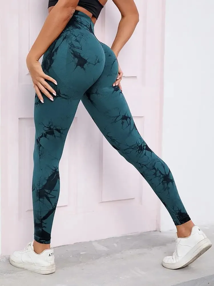 Hip Lifting Tie-Dye Seamless Leggings