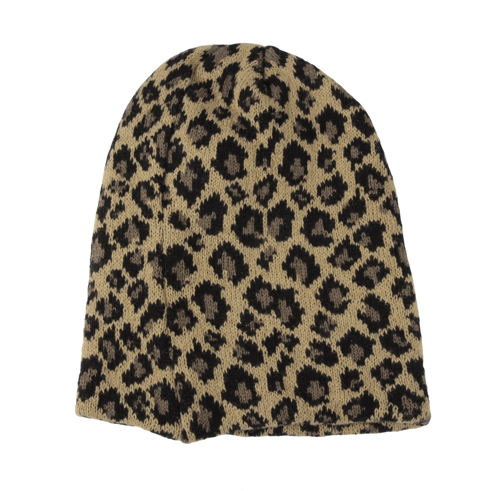 Knitted Beanie Leopard Pattern Hat Soft Warm Watch Cap XZ50073