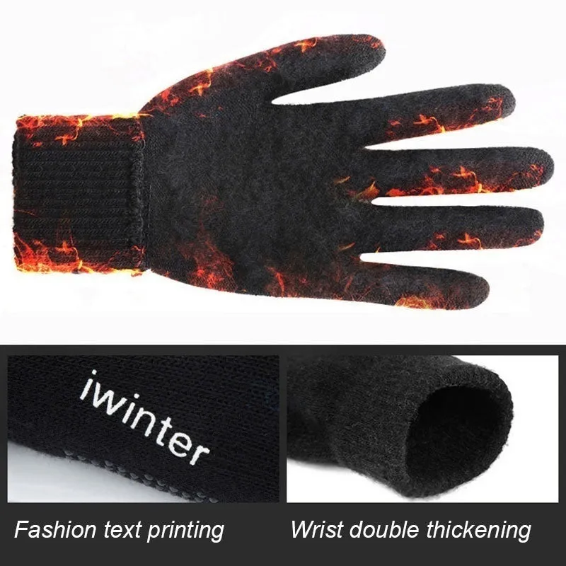 Mens Winter Windproof Cycling Gloves with Touchscreen Compatibility