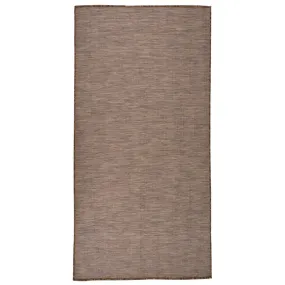 Outdoor Flatweave Rug 100x200 cm Brown