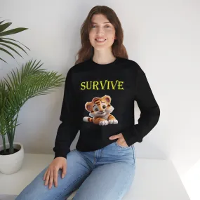 Princess Grace  Cute Tiger Survival Crewneck Sweatshirt