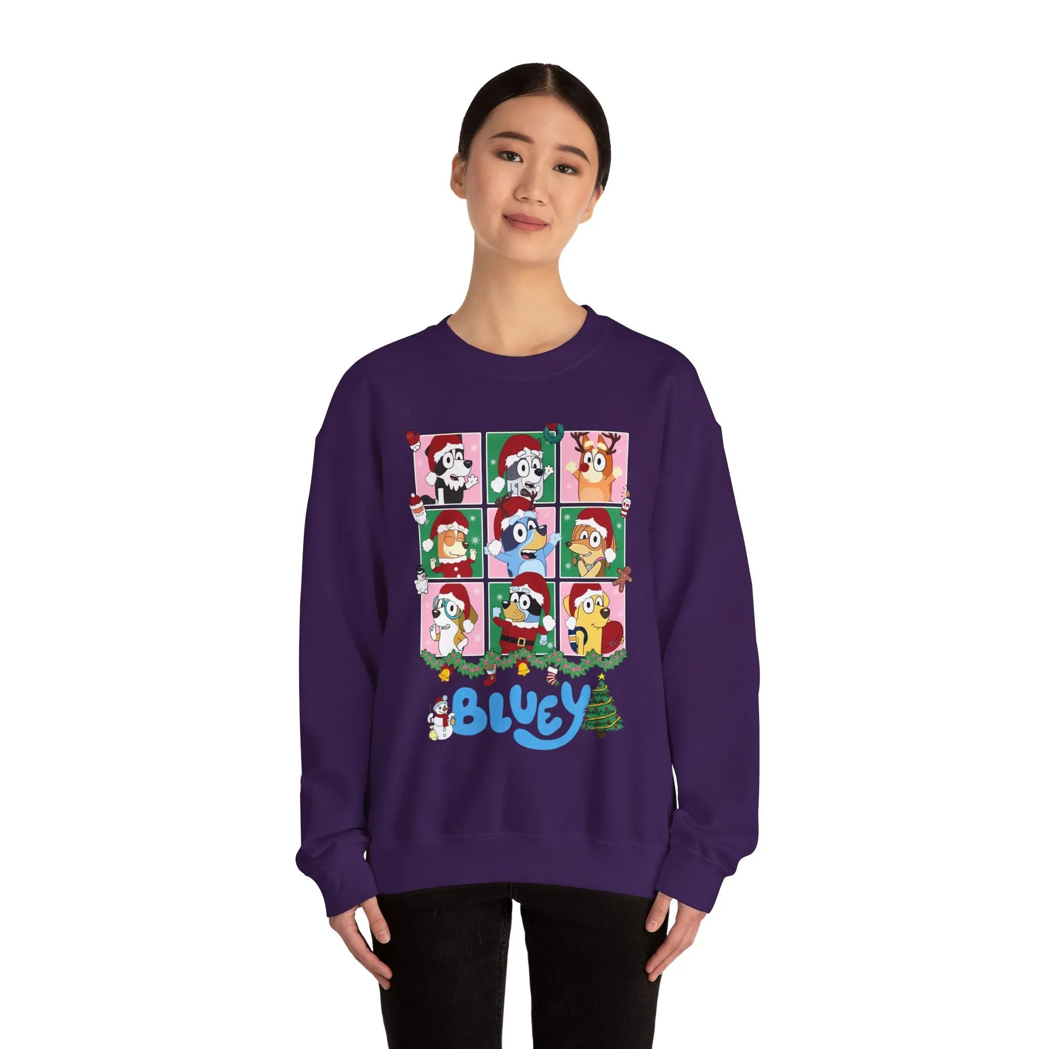 Princess Grace Festive Dog-Themed Crewneck Sweatshirt - Perfect Holiday Gift!