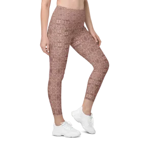 Recursia Bohemian Dream Leggings With Pockets In Pink